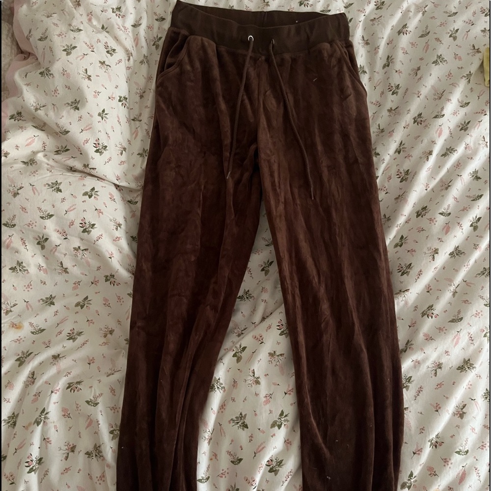 brown cotton low rise sweats